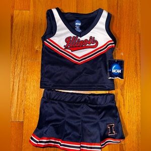 NWT NCAA “Illinois” Toddler Cheer Outfit Size 12 Months